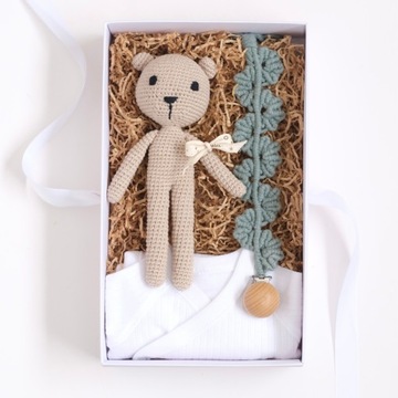 ПОДАРОЧНЫЙ НАБОР ДЛЯ НОВОРОЖДЕННОГО ПОДГРУЖНИКИ BABY SHOWER BOX BAPTISM Layette