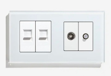 GNIAZDKO INTERNETOWE RJ45 + ANTENA SZKLANE LAN SAT