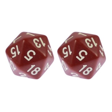 ZESTAW 2 KOSTEK K20 RPG BRĄZOWA KOŚĆ DWUDZIESTOŚCIENNA