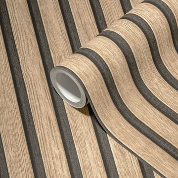 Jak LAMELE-drewno-tkanina- TAPETA 3D- na Flizelinie -AS Creation