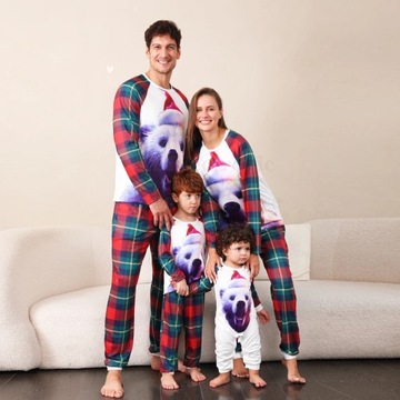 PIŻAMA Nowy świąteczna piżama rodzinna mody bożonarodzeniowy rysunek z nadr
