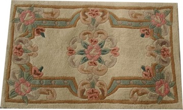 Wełniany dywan typu Aubusson 76X46 kremowy