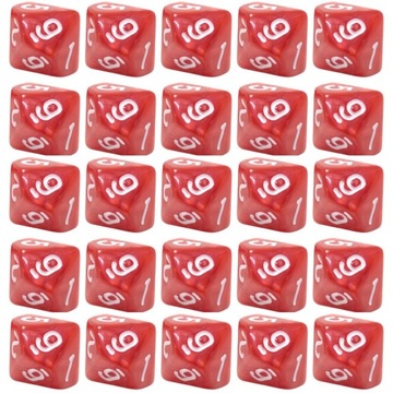 ZESTAW 25 KOSTEK K10 RPG KOŚĆ DZIESIĘCIOŚCIENNA Z PIEKIEŁ 0-9