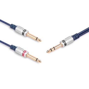 Kabel Wtyk Jack 6,3- 2x Wtyk Mono 6,3 VITALCO 1,5m