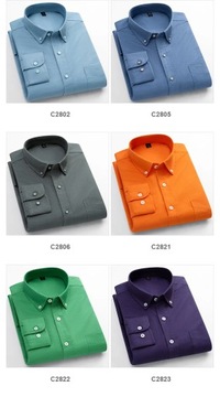 Oxford Shirts for Men 100% Cotton Solid Color Man