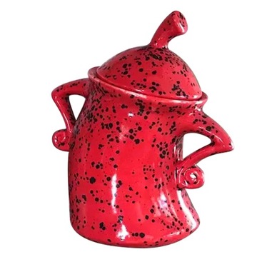 POJEMNIK CERAMICZNY SŁOIK KAWA CZERWONY