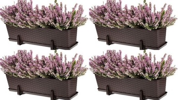 4x DONICZKA SKRZYNKA BALKONOWA uchwyty podstawki BRĄZ RT 60cm