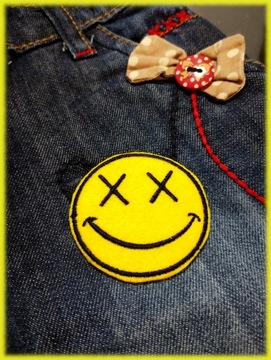 Zestaw 4 x Łatka Naszywka Termo Aplikacja Emoji Emot Emotka Uśmiech