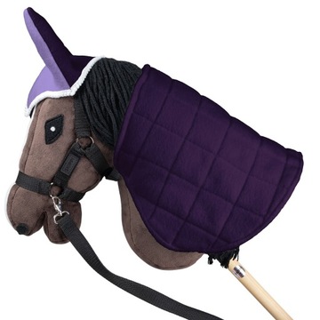 DERKA DWUSTRONNA NAUSZNIKI SKIPPI DLA KONIA HOBBY HORSE FIOLETOWA ODCIENIE
