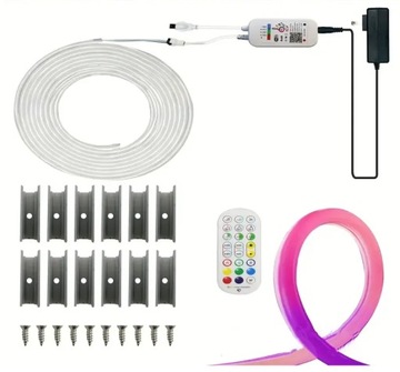СВЕТОДИОДНАЯ ЛЕНТА 5M NEON 5050 RGB ПРИЛОЖЕНИЕ BLUETOOTH ДИСТАНЦИОННОЕ РАДИОПОЛОСКА 2.4G 12V