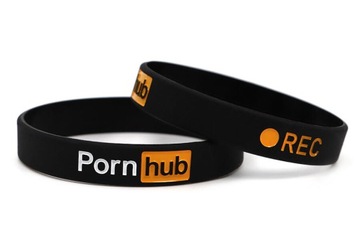 Opaska silikonowa z nadrukiem na rękę Porn Hub Czarna