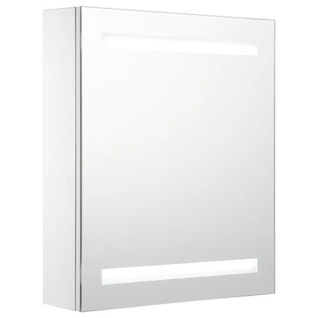 SZAFKA ŁAZIENKOWA Z LUSTREM WISZĄCA biała LED 50x13,5x60 cm