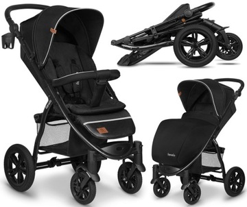 WÓZEK SPACEROWY LIONELO ANNET TOUR FOLIA UCHWYT BLACK CARBON