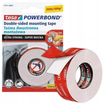 Лента TESA Powerbond Суперпрочная 19/1,5 55791