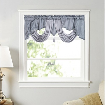 Kieszeń na pręt Valance Oddychająca zasłona okienna Panel Poziomy okien Decor Szary