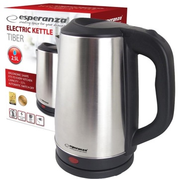 DUŻY CZAJNIK ELEKTRYCZNY METALOWY INOX 2.5L 2200W