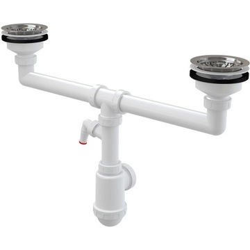 SYFON ZLEWU DWUKOMOROWEGO SITKA NIERDZEWNE DN115