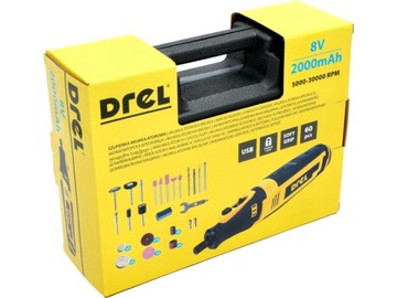 АККУМУЛЯТОРНАЯ МИНИ-ШЛИФОВАЛЬНАЯ МАШИНА МНОГОФУНКЦИОНАЛЬНАЯ USB 8 В + НАБОР ИЗ 60 ШЛИФОВ