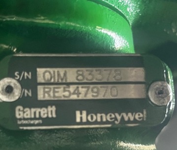 Турбокомпрессор John Deere RE547970 + скидка 1000 злотых на возврат старого турбокомпрессора