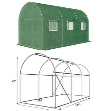 БОЛЬШАЯ ТЕПЛИЧНАЯ ТУННЕЛЬ из ФОЛЬГИ 200x200x300см УФ ФОЛЬГА 6м2 ТЕНТ