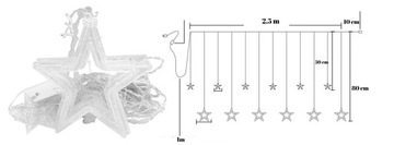 СВЕТОВАЯ ЗАНАВЕСА LED STAR лампы, висящие на окне Теплый цвет STAR