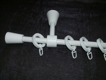 MINI KARNISZ/ 16 MM/ 140 CM/ DREWNO, BIAŁY