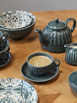 Керамическая чашка+блюдце для кофе и чая 250мл MOSAIQUE OLIVE