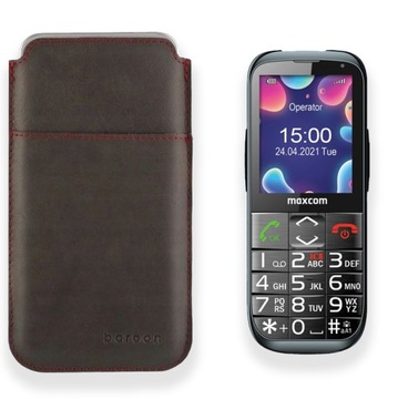 LEO ETUI CASE WSUWKA Z NATURALNEJ POLSKIEJ SKÓRY do MAXCOM MM724