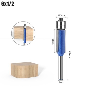 4 sztuki frezu frezującego prostego z łożyskiem do drewna wyrównujący trzpień 6 mm