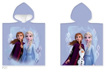 FROZEN Anna i Elsa ręcznik z kapturem Poncho 55X1