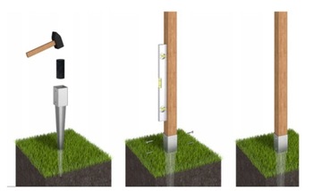 Основы якорного полюса забили 120x120x900