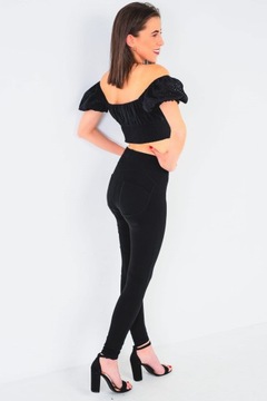 Modelujące legginsy damskie modelujące spodnie double PUSH UP stan S/M