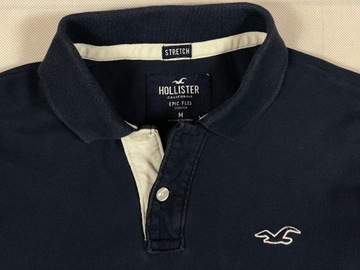 Hollister Polo Męskie Granatowe EPIC FLEX Logo Unikat Klasyk M