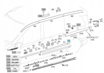 Listwa błotnika tylnego Mercedes Vito W639 lewa