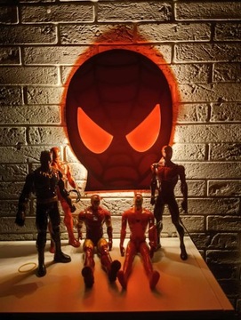 Светодиодный ночник SPIDERMAN MASK, деревянный, 2в1!! + бесплатно