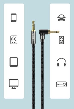 Угловой кабель AUX AUDIO MINI JACK, стерео 3,5 мм, 1,5 м