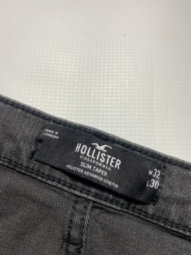 HOLLISTER slim fit taper czarne Spodnie Jeansy W 32 L 30