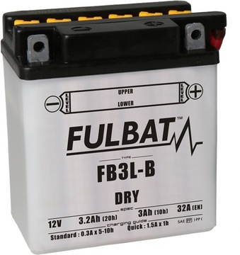 Akumulator Fulbat YB3L-B DRY FB3L-B 12V 3.2Ah 32A