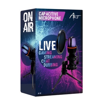 USB LED КОНДЕНСАТОРНЫЙ МИКРОФОН ДЛЯ КОМПЬЮТЕРА + ПОДСТАВКА