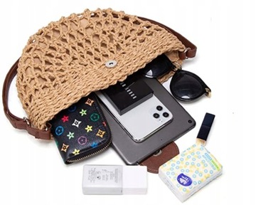 Сумка на плечо BOHO BASKET HALF MOON WOVED