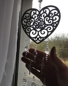 ПАНЕЛЬ-ловушка декор кристаллы БУСИНЫ 80см СЕРДЦЕ