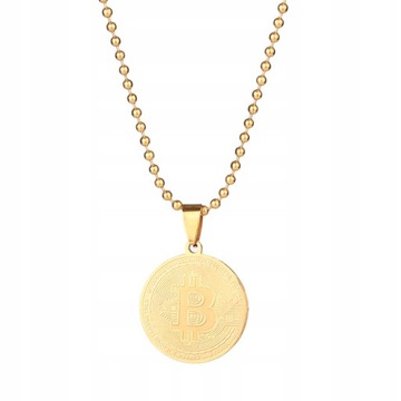 Naszyjnik Bitcoin ze stali nierdzewnej Pamiątkowy