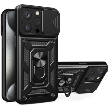 ETUI SLIDE RING ARMOR COVER DO IPHONE 15 PRO MAX + SZKŁO