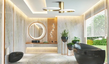 LAMPA SUFITOWA NOWOCZESNA ŻYRANDOL PLAFON LED ZŁOTY LAMPA RING PIERŚCIEŃ