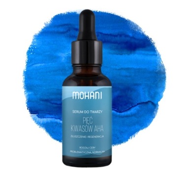 SERUM DO TWARZY REGENERUJĄCO ZŁUSZCZAJĄCE KWASY AHA NATURALNE MOHANI 30 ml