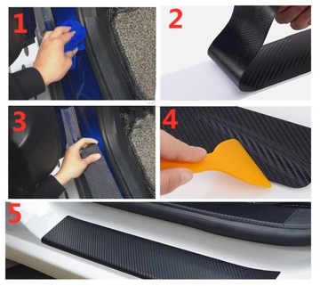 4x УГЛЕРОДНЫЕ АВТОМОБИЛЬНЫЕ СИГНАЛЬНЫЕ НАКЛЕЙКИ ЗАЩИТНАЯ ЗАЩИТНАЯ НАКЛЕЙКА