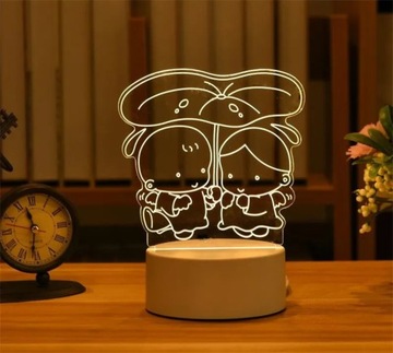 Walentynki prezent 3D miłość lampa akrylowa niedźw