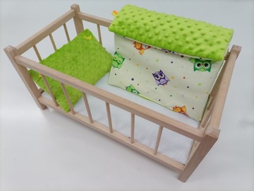 ДЕРЕВЯННАЯ КУКОЛЬНАЯ КРОВАТЬ + МИНКИ