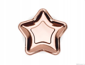 TALERZYKI PAPIEROWE GOLD ROSE GWIAZDKA Z 6 SZT