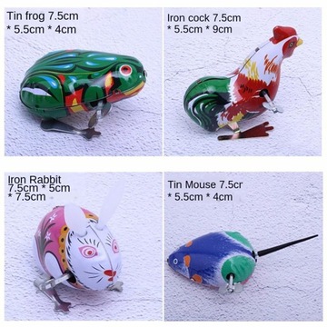 4x Retro Vintage Style Tin Toys Wind Up Animal
